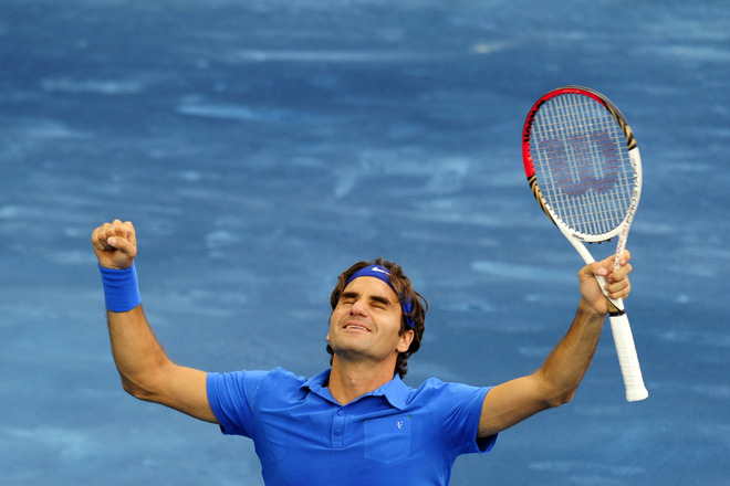 Roger in blue on blue