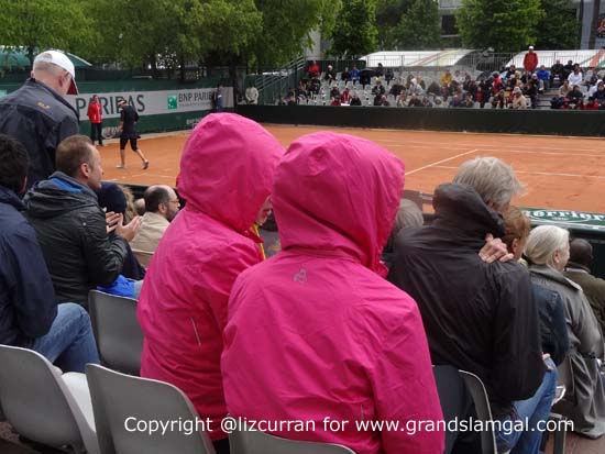 Spectators bundled up for the weather