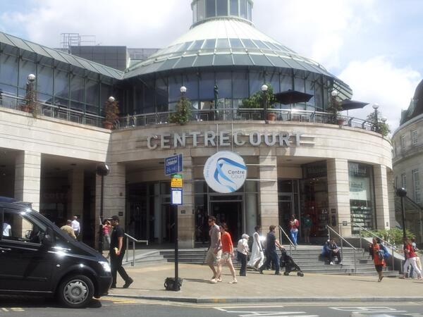 Centre Court Shopping Centre in Wimbledon town centre. No players in sight!