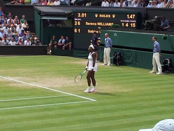 Serena in her match against Lisicki on Centre Court