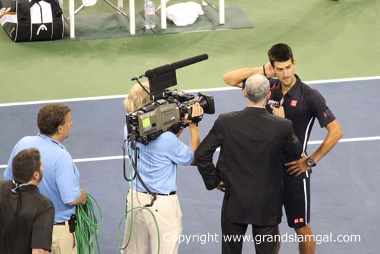 Djokovic in a post match interview