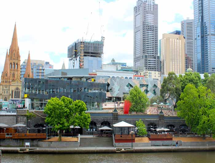 Fed Square from across the Yarra river