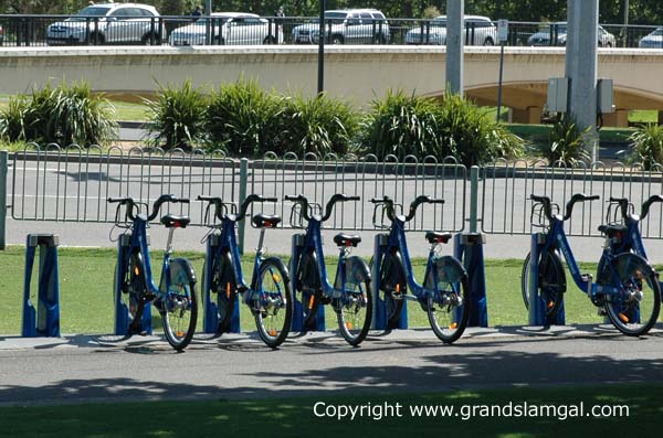 Bike rack outside Rod Laver Arena