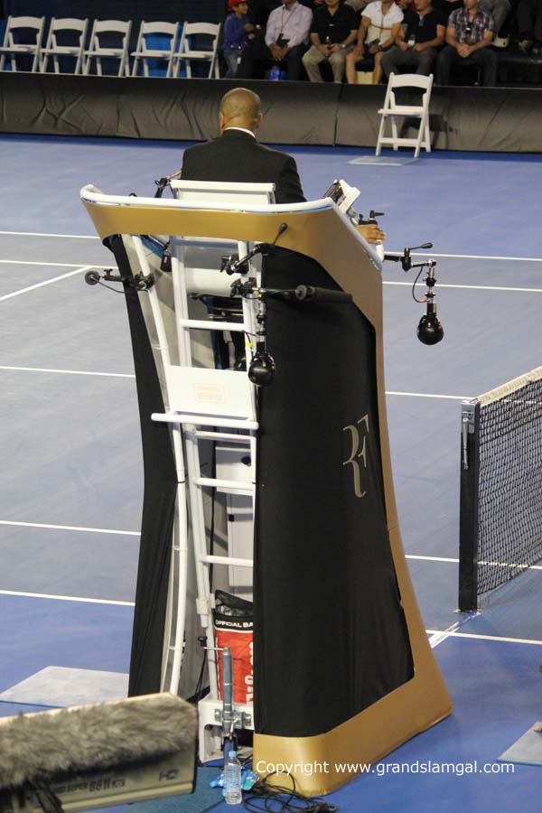 Even the umpire's chair got decked out