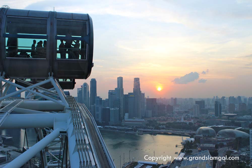 Sunset as seen from the top of the Singapore Flyer