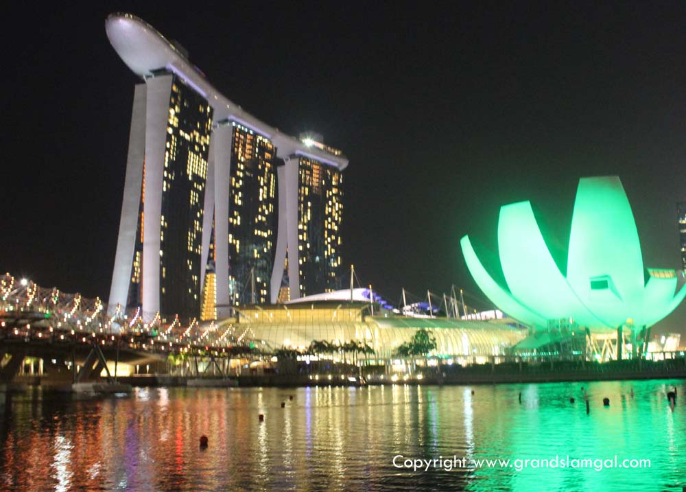 The Marina Bay Sands Hotel and orchid shaped Art Science Museum