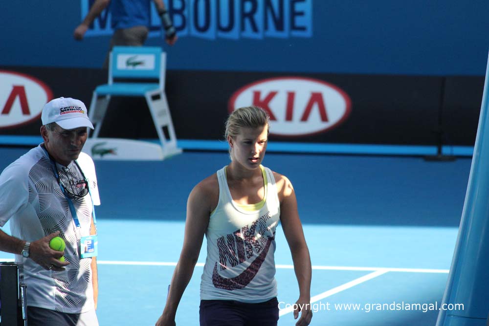 Eugenie Bouchard (taken during a practice session at AO2014)