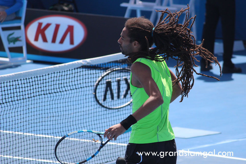 Dustin Brown during the Round 1 match v Dimitrov