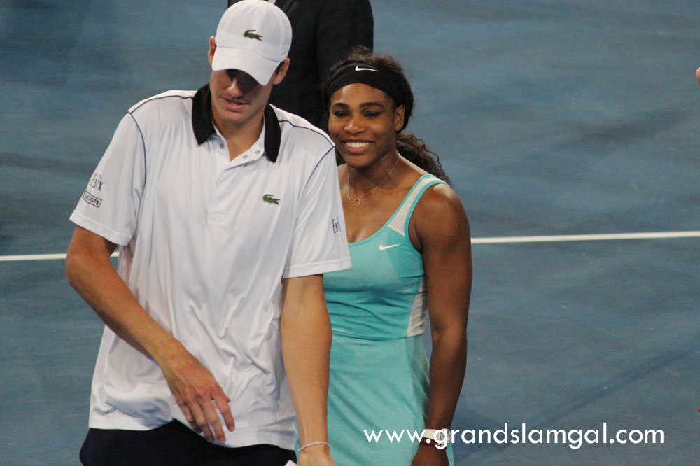 USA runner up team John Isner and Serena Williams