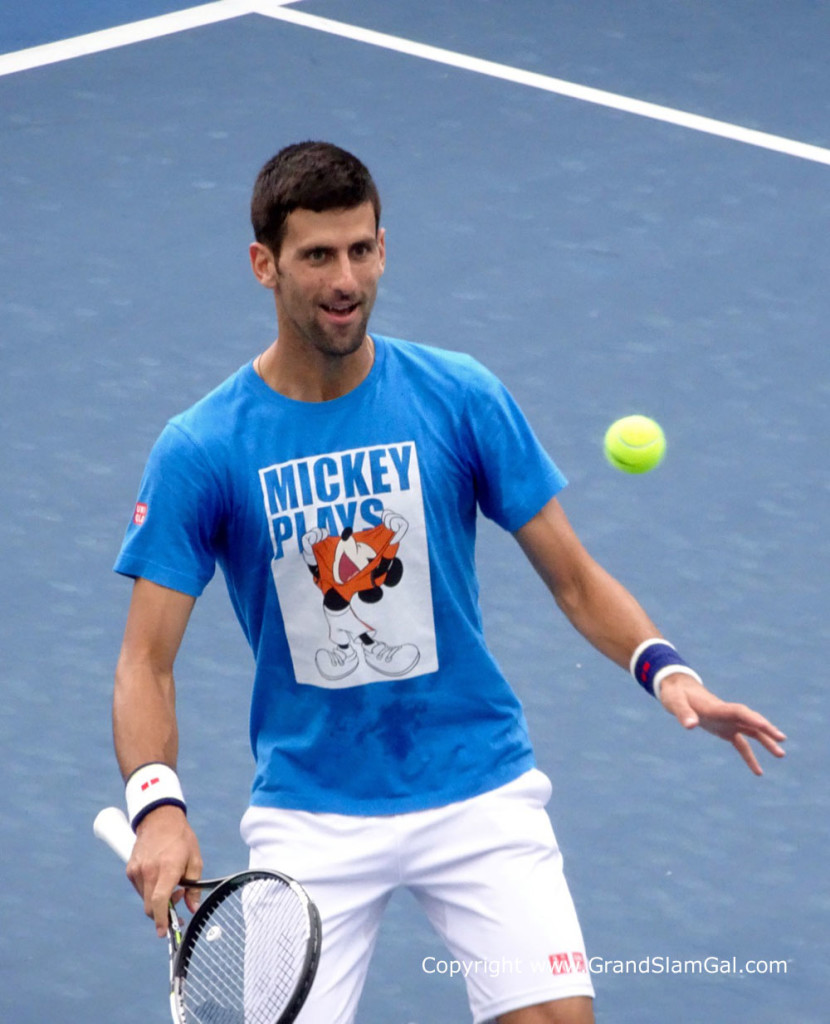 Novak Djokovic practicing