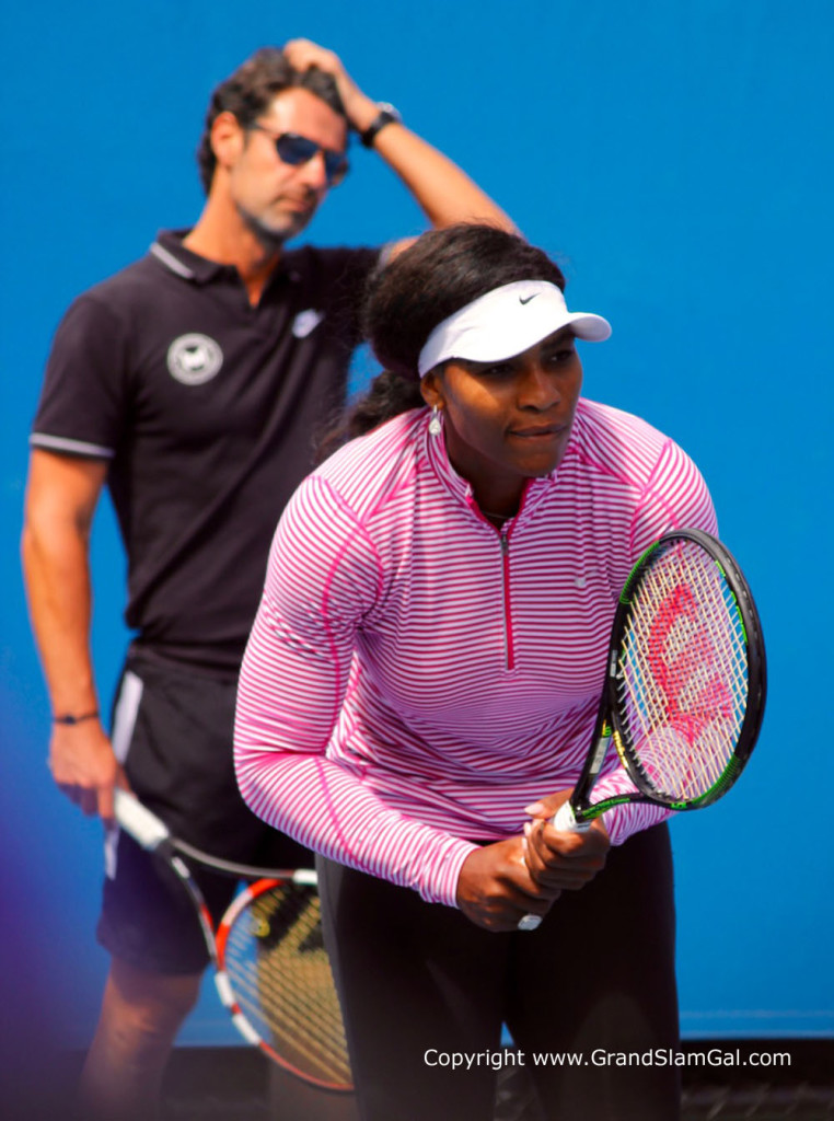 Serena Williams practicing