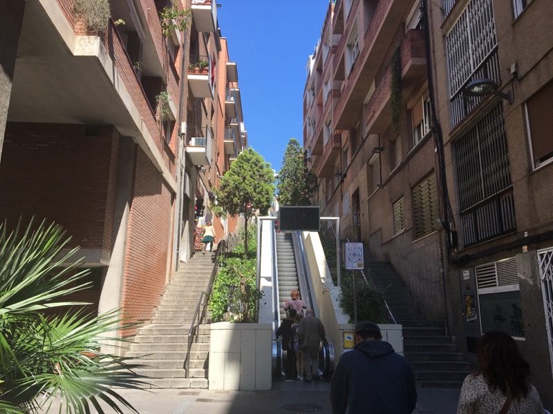 Escalators make getting up the hill to Park Guell a bit easier