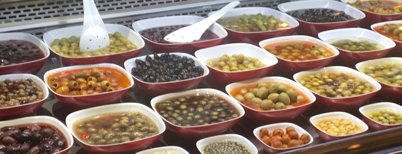The Olive counter at the market